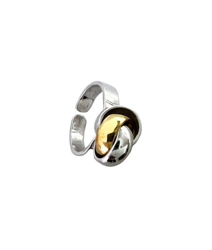 DANA ROUSAN Silver & yellow gold plated adjustable size Ring