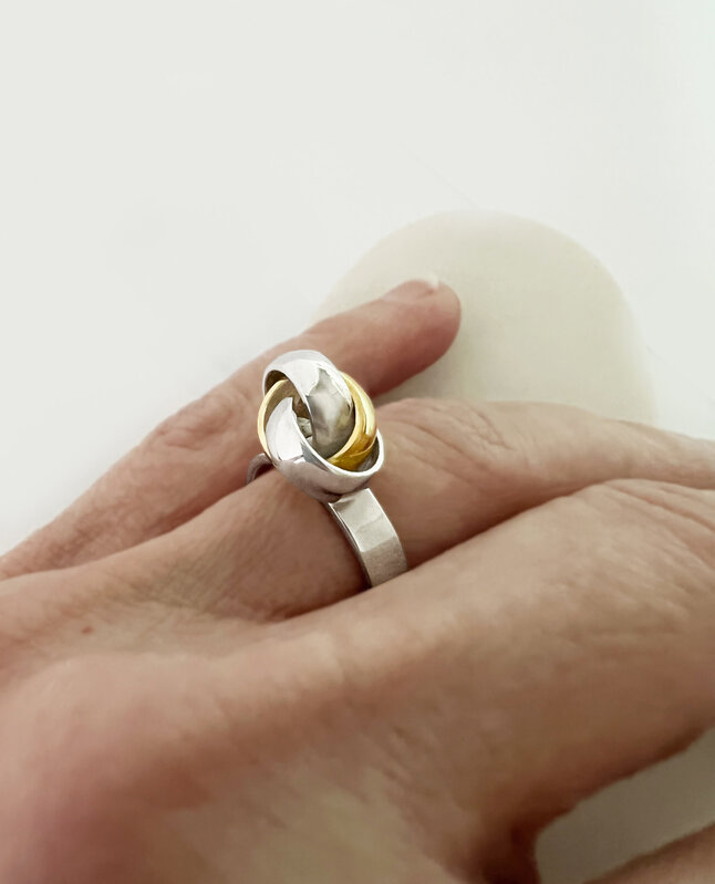 DANA ROUSAN Silver & yellow gold plated adjustable size Ring