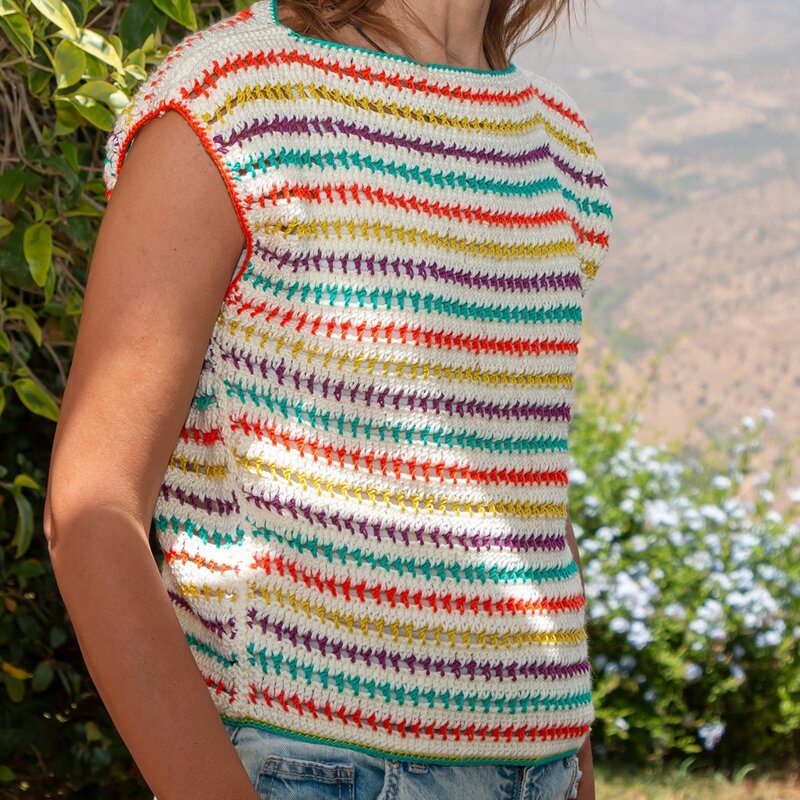 SOUK BALADNA Colorful Crochet Top