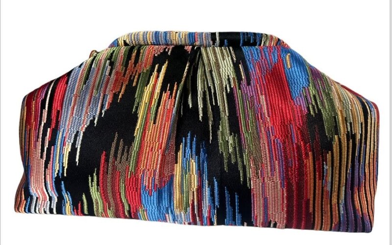 CITY & SEA Black Multi-Color Clutch Bag