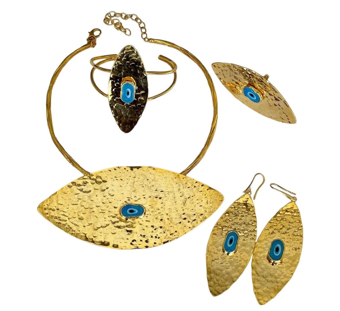 SUHA DESIGN evil eye Set Of ring , bracelet , earrings , necklace