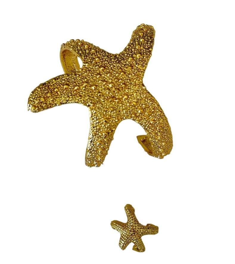 SUHA DESIGN sea star golden set of bracelet and ring