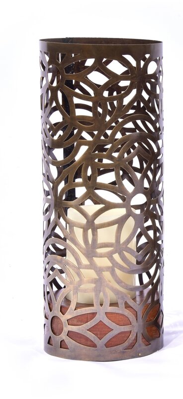 AL MASARA Large Brass Lantern Candle