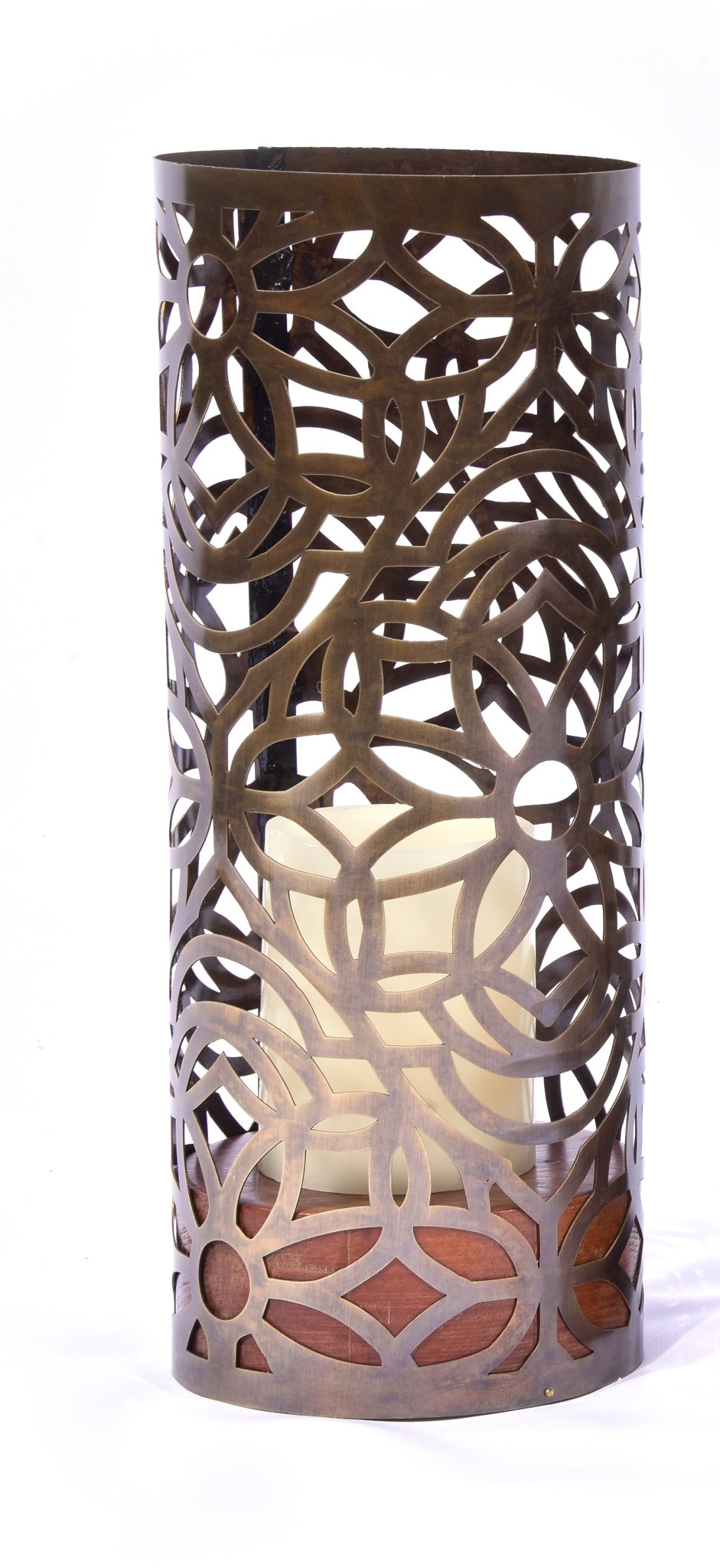 AL MASARA Large Brass Lantern Candle