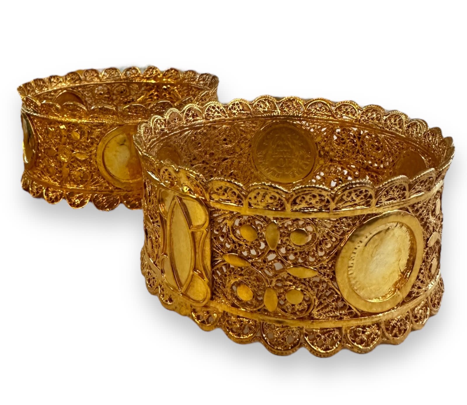 BY RAFAH Indian Gold Plated Bangle Set