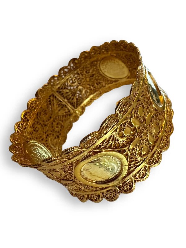 BY RAFAH Indian Gold Plated Bangle Set