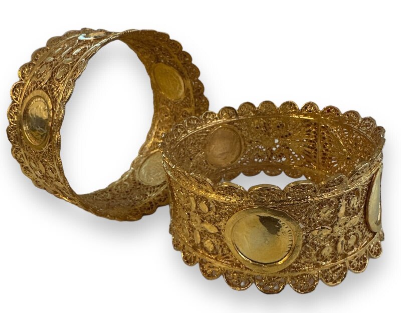 BY RAFAH Indian Gold Plated Bangle Set