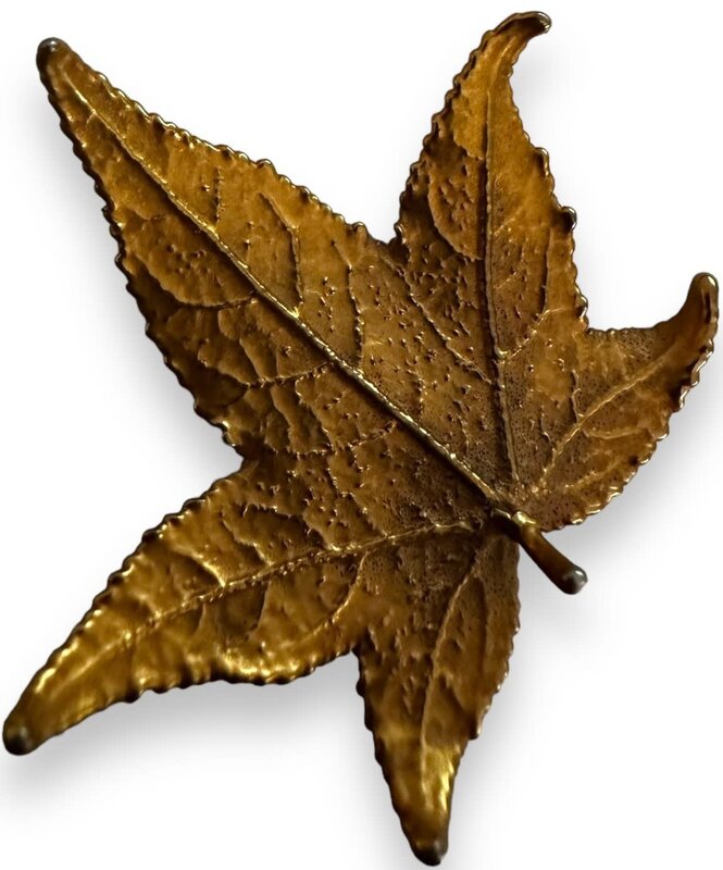 BY RAFAH Gold Plated Leaf Brooch