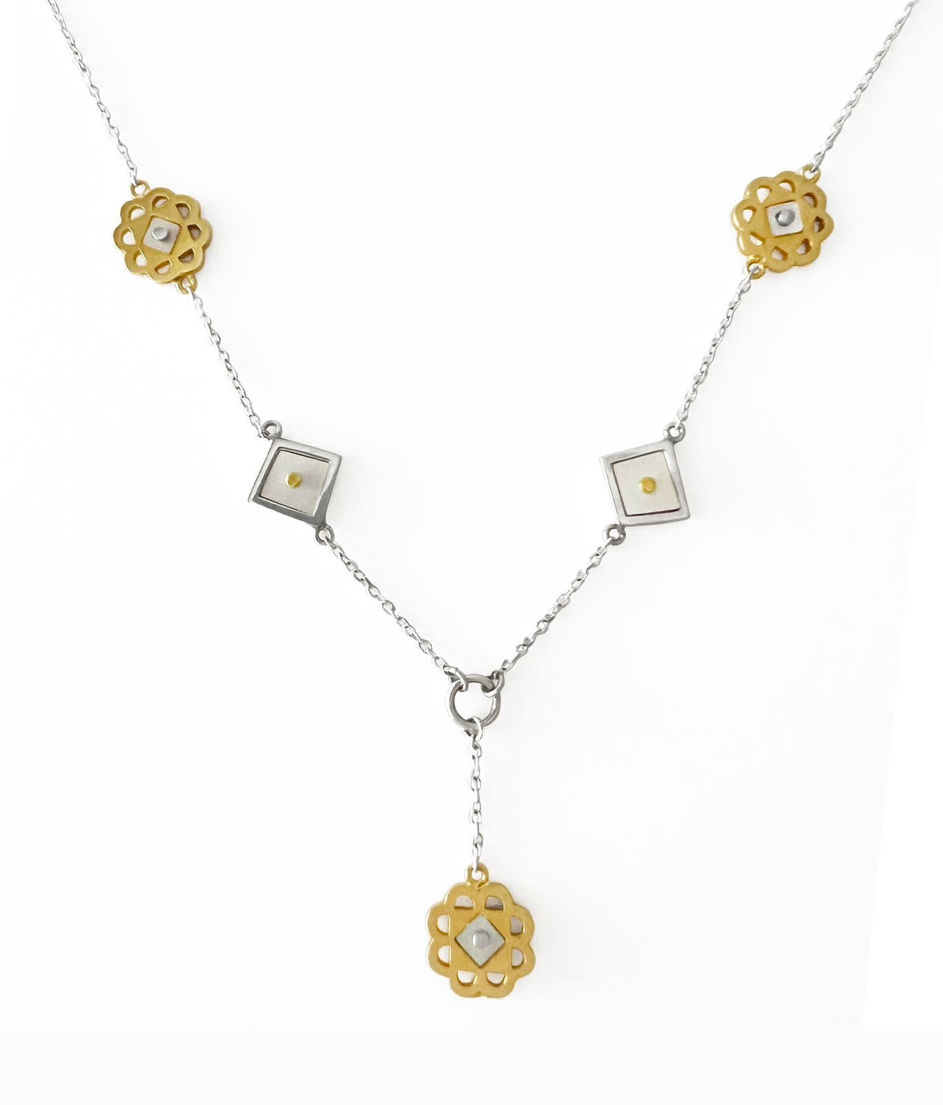 DANA ROUSAN Necklace in Silver yellow gold plated with mother of pearl