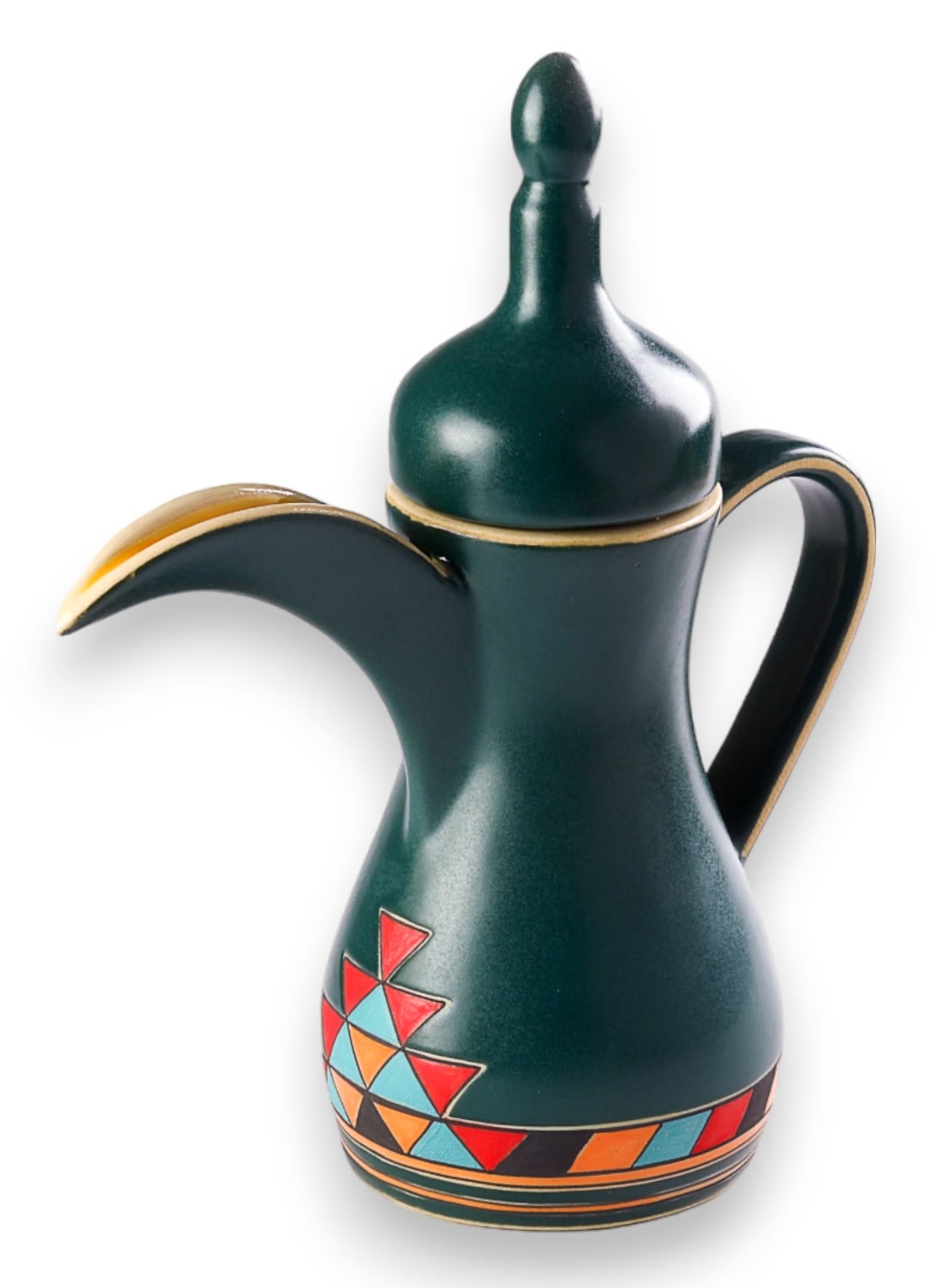 QADEEM Emerald Green Sadu Arabian Dallah Coffee Pot