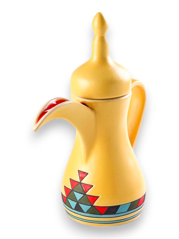 QADEEM Mustard Yellow Sadu Arabian Dallah Coffee Pot