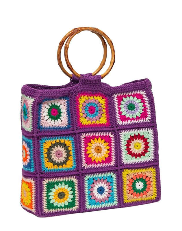 SOUK BALADNA Colorful Large Crochet Bag