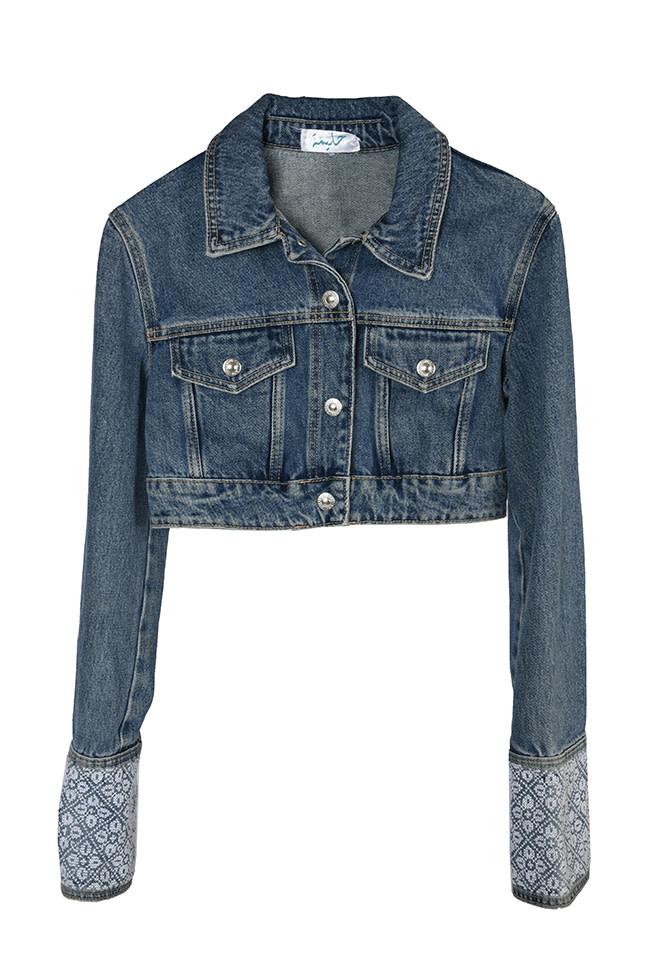 HALIMEH.JO Star of Bethlehem Cropped Denim Jacket