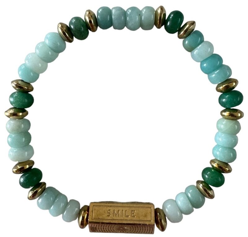 FEATHERLIGHT SHADES OF BLUE BARREL BRACELET "Smile"