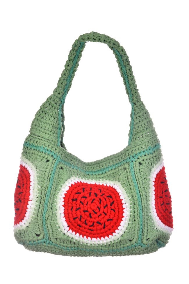 LARA'S LOOPS Watermelon crochet Bag