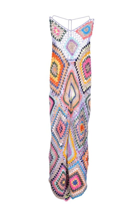 LARA'S LOOPS multicolor crochet Beach Dress