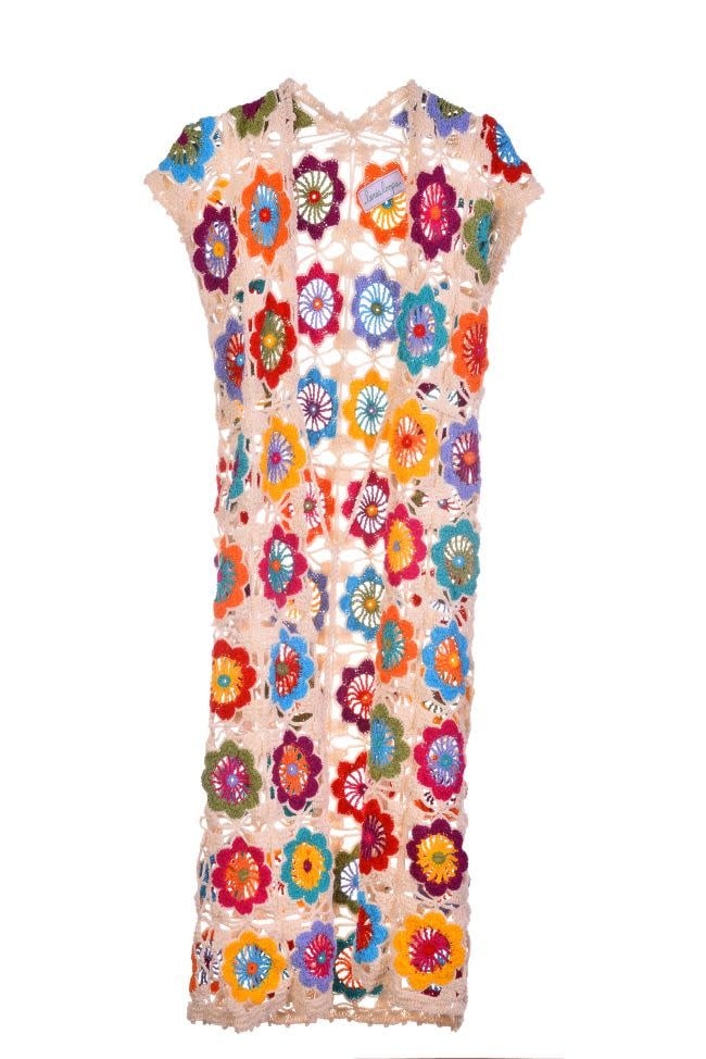 LARA'S LOOPS Floral crochet Cover up