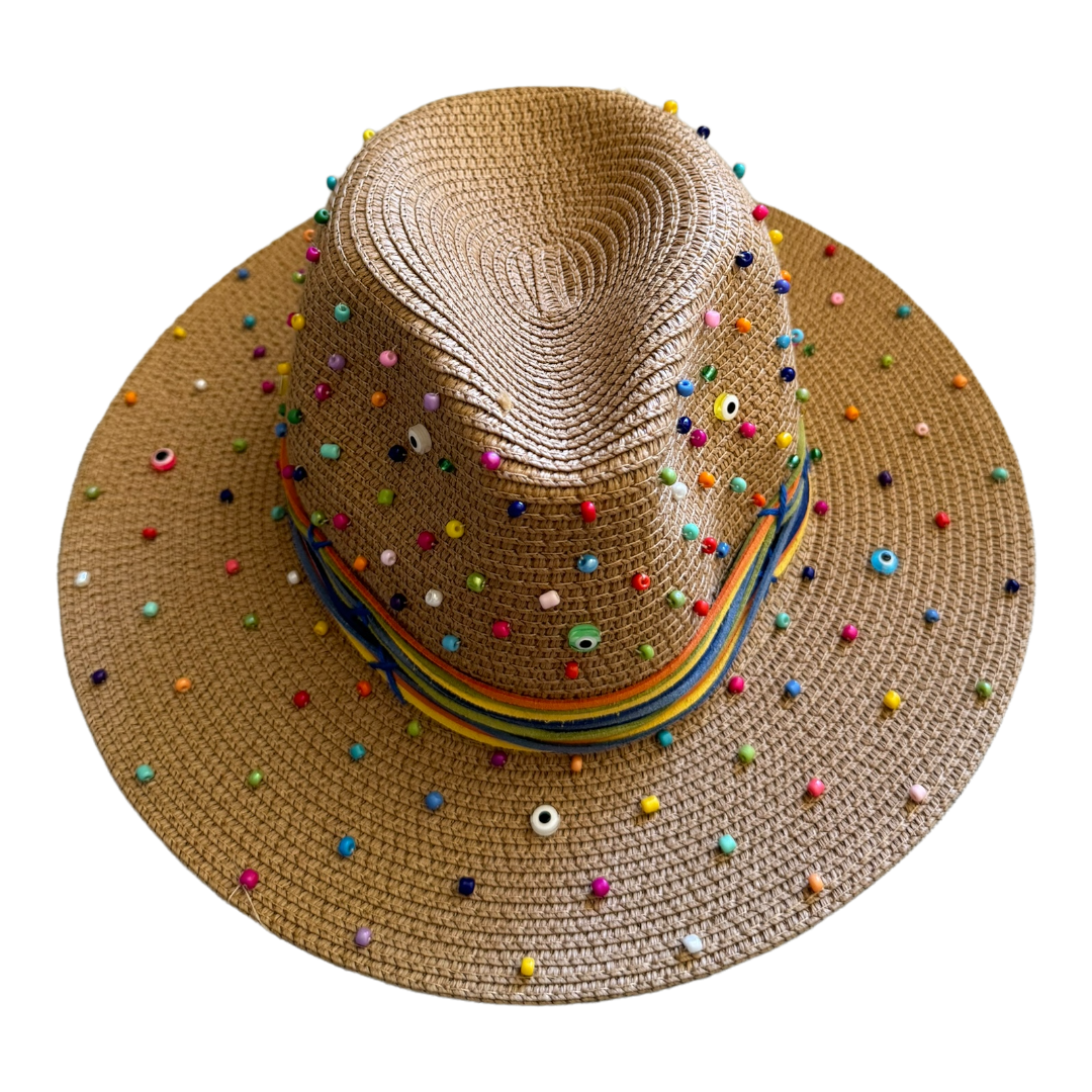 LE TRIO Multi-Color Beaded Panama Hat