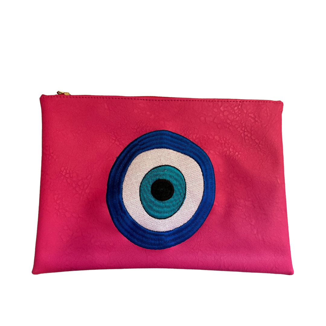 LE TRIO Hot Pink Evil Eye Pouch