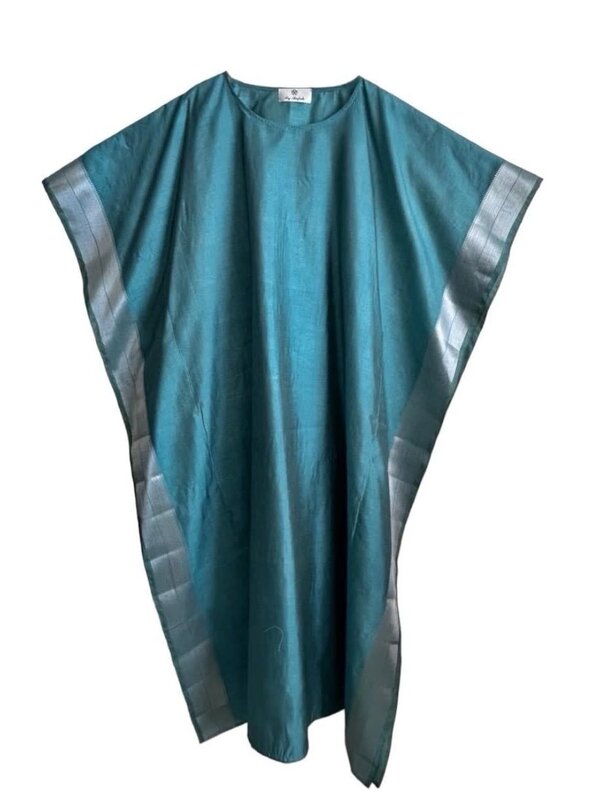 BY RAFAH TURQUOISE SILK Kaftan