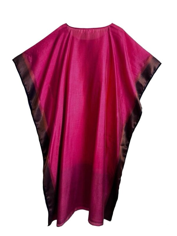 BY RAFAH FUSCHIA SILK Kaftan