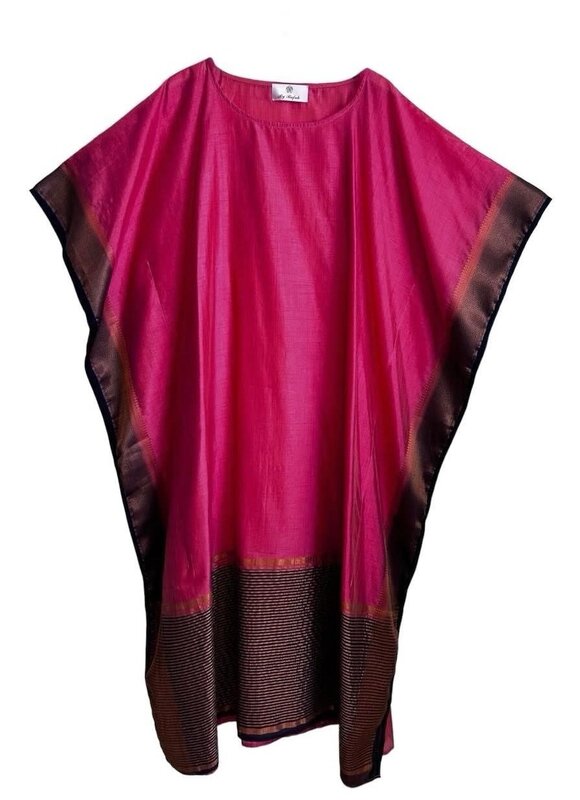 BY RAFAH FUSCHIA SILK Kaftan