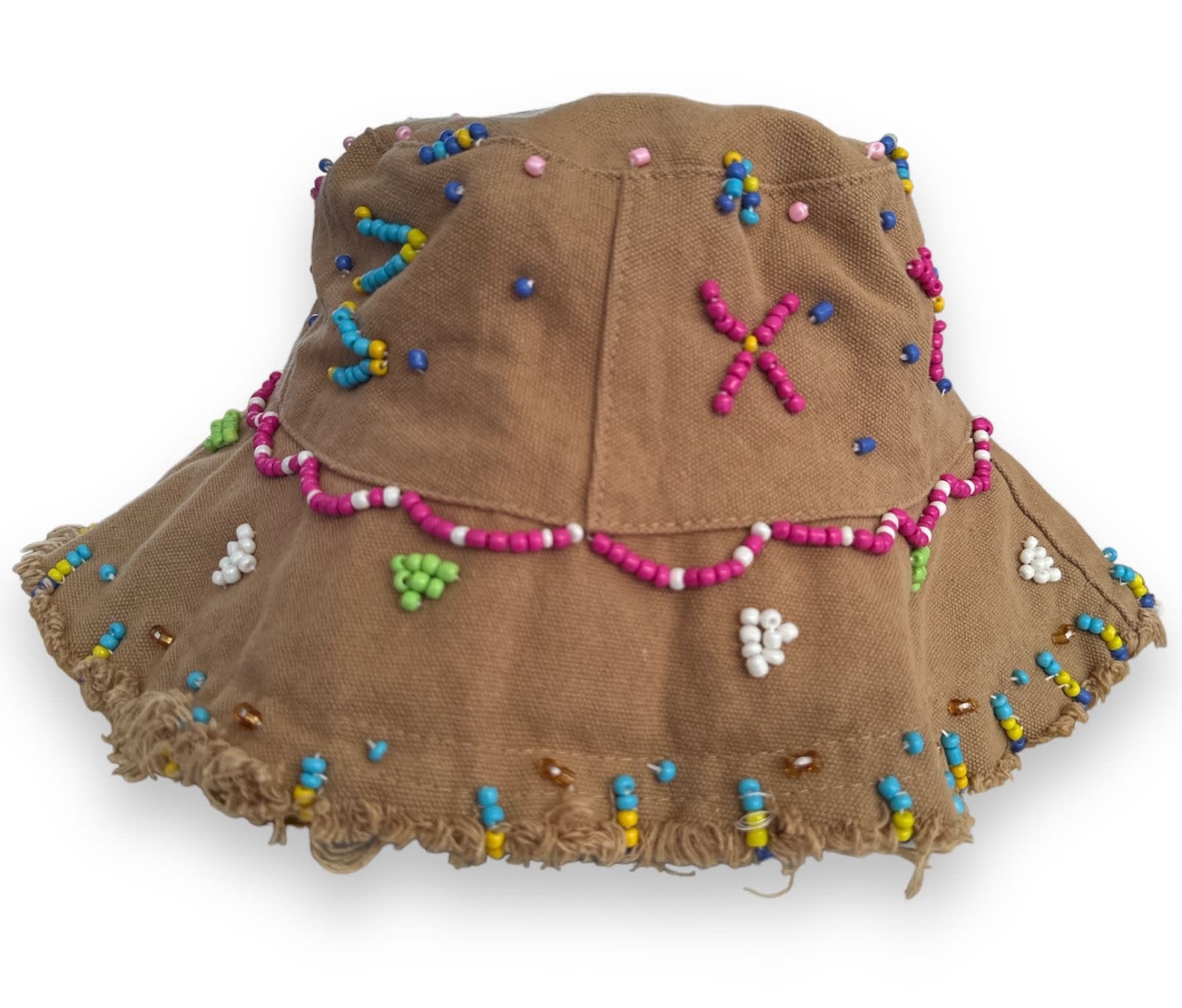 LE TRIO Brown Beaded Bucket Hat