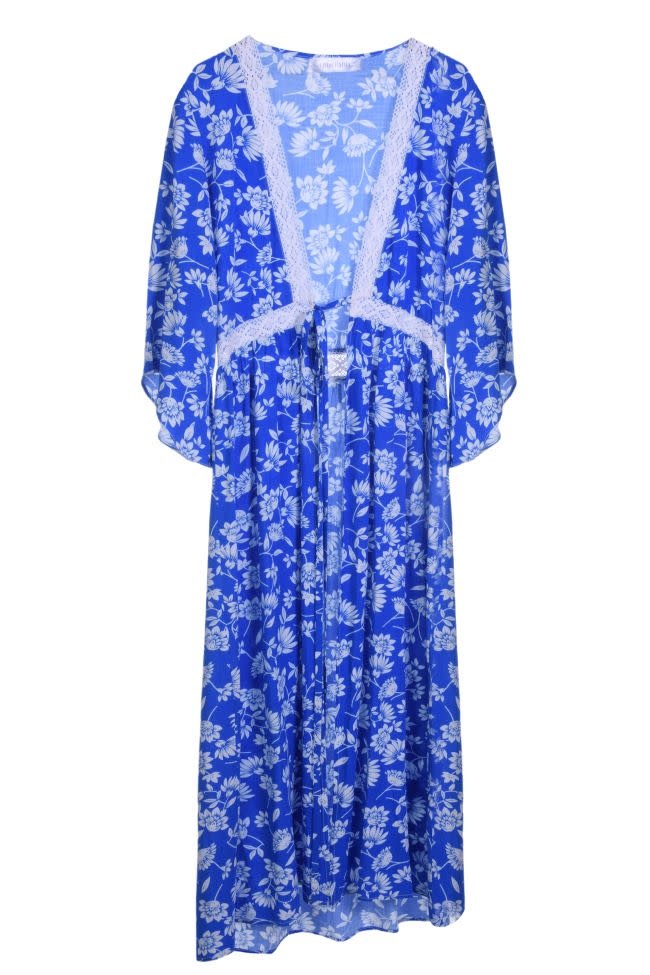 FADIA MASHAAL blue Floral cover up