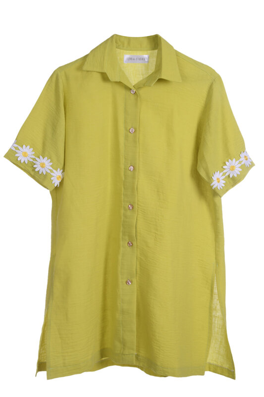 FADIA MASHAAL Floral Yellow Shirt and Shorts Set