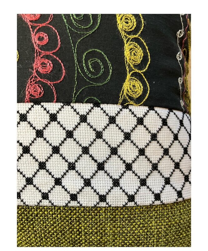 MAY KHOURY kuffiyeh and oriental Cushion with embroidery