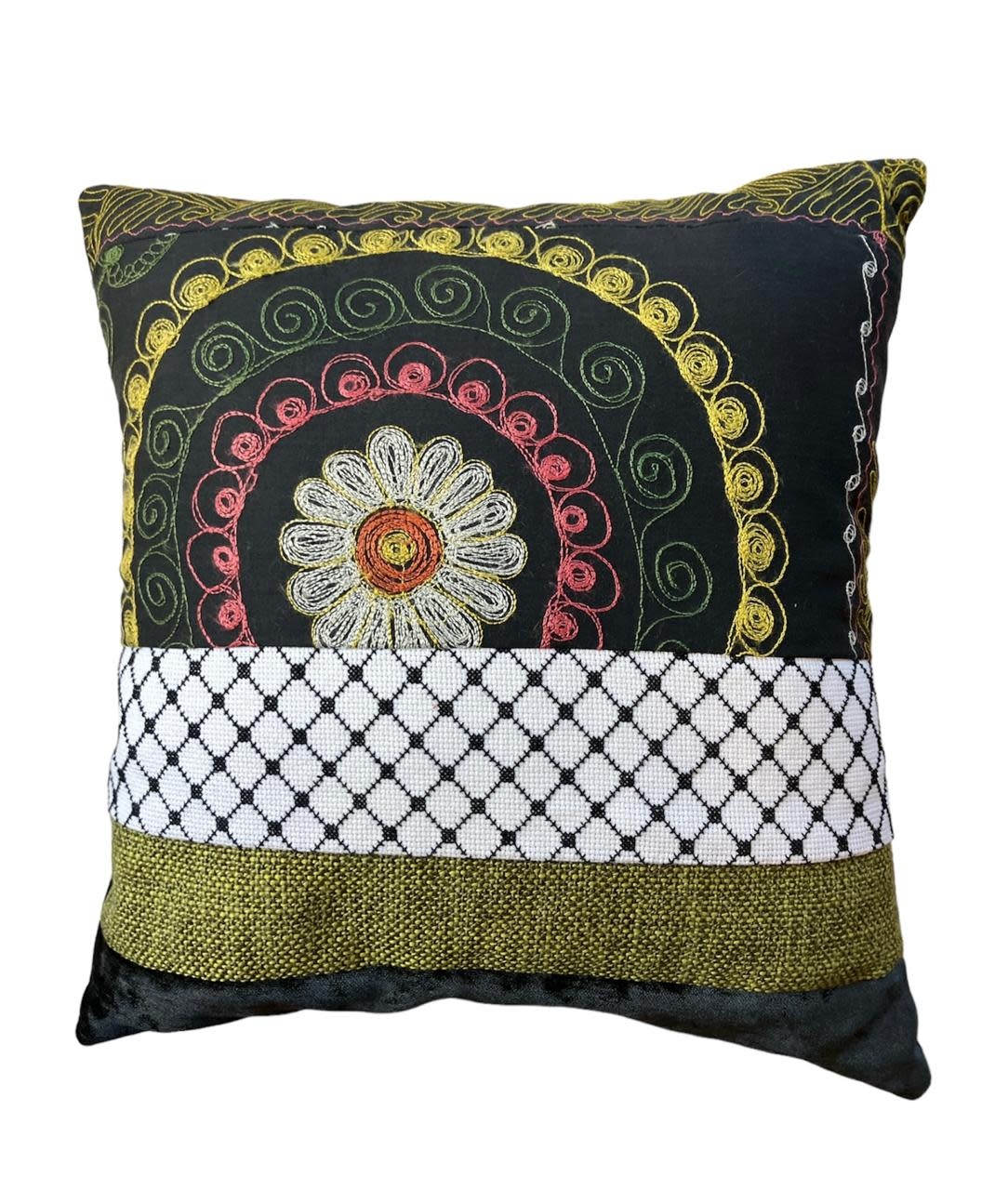 MAY KHOURY kuffiyeh and oriental Cushion with embroidery