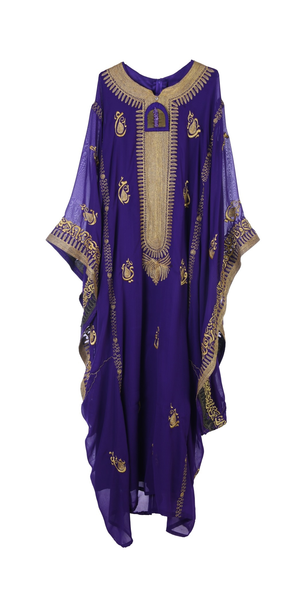 MAY KHOURY Navy blue Hashemite Kaftan with Gold Details