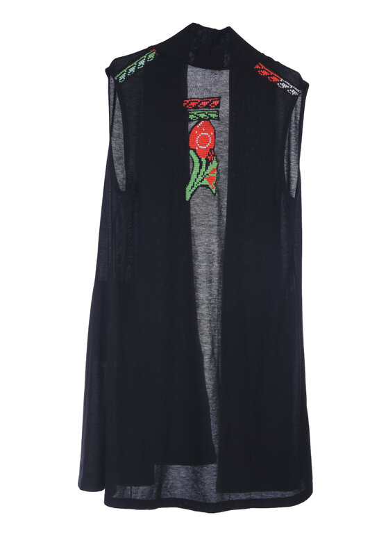 MAY KHOURY black Vest with embroidery