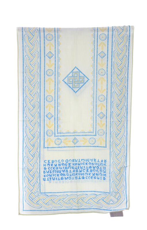 MAY KHOURY white Silk mosaic scarf