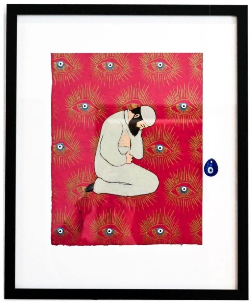 KITABA BY TALA ABUNUWAR "Gods eye is watching over us" "عين الله ناظرة الينا" Small Framed Artwork - (29*24cm)