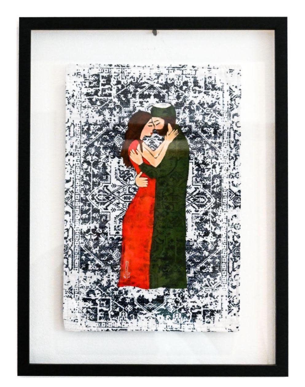 KITABA BY TALA ABUNUWAR "When souls meet" "عندما تلتقي الأرواح" Small Framed Artwork - (29*24cm)