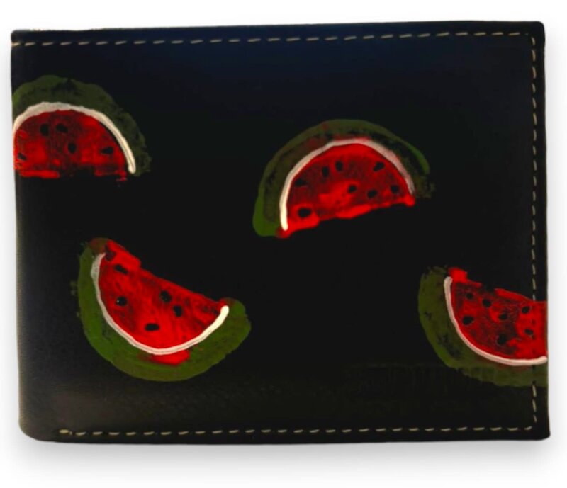 KITABA BY TALA ABUNUWAR GENUINE LEATHER BLACK HAND PAINTED WALLET