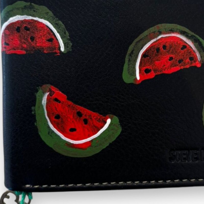 KITABA BY TALA ABUNUWAR GENUINE LEATHER BLACK HAND PAINTED WALLET