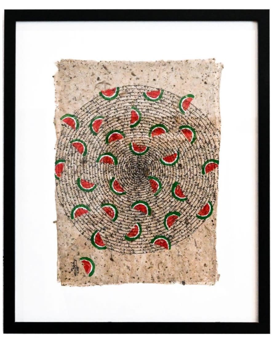 KITABA BY TALA ABUNUWAR "Symbol of Pride and Steadfastness" "رمز الإباء والصمود" Large Framed Artwork - (54*44cm)