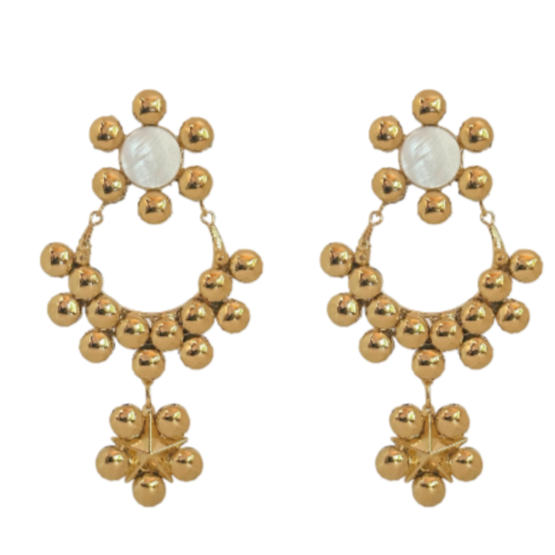 D BY DALIA Gold Sun, Moon and Stars Earrings