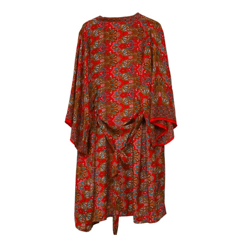 ALKUTBIA RED AND GREEN KIMONO