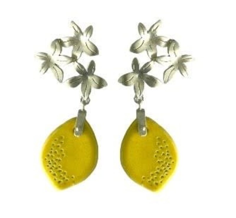 Silver Lemon Earrings