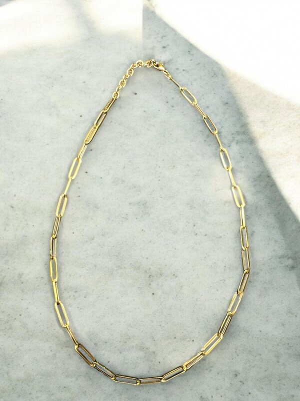 YOLA JAHSHAN Paperclip chain 18K Gold necklace