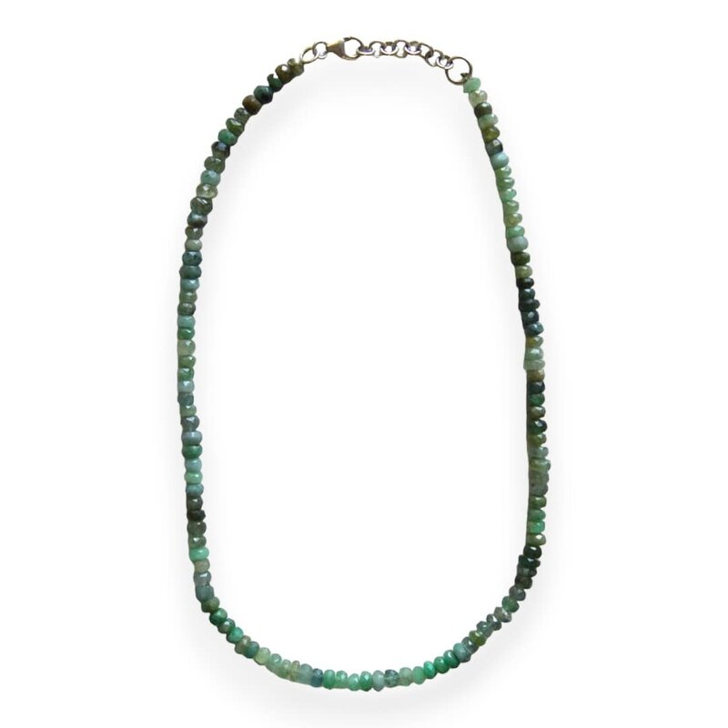 MINMAJD Jade with Silver Lock Necklace