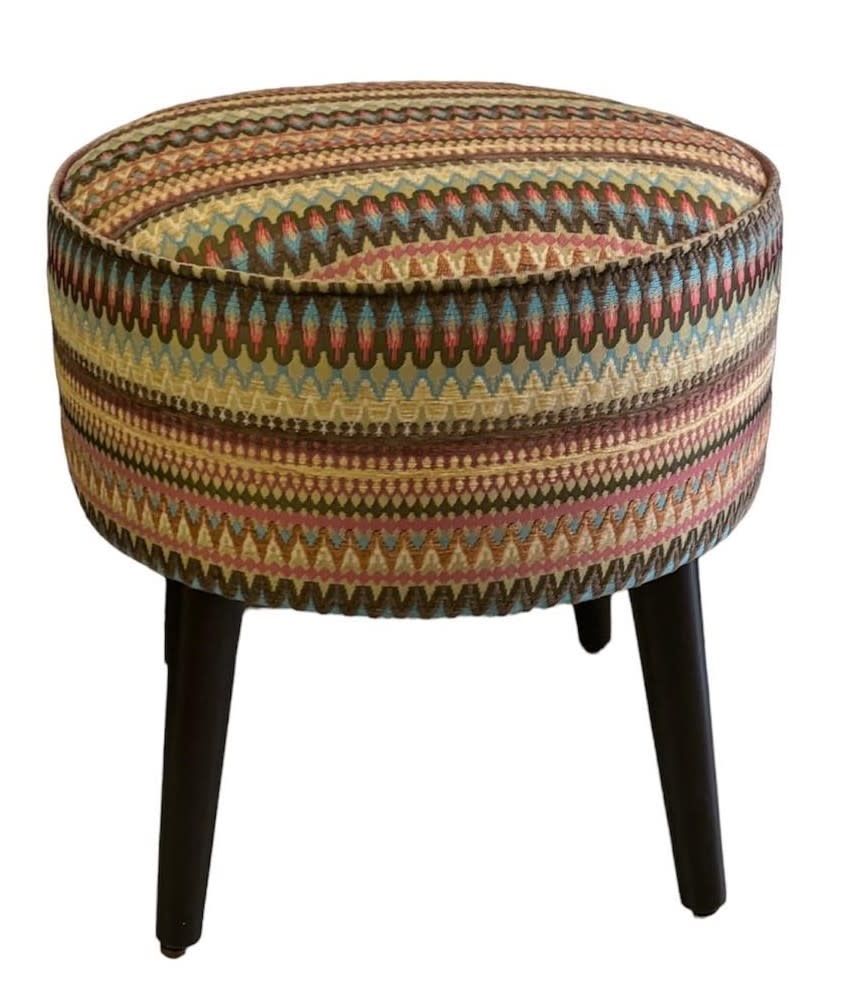 NOFA DESIGN Multicolor Round stool with wooden legs