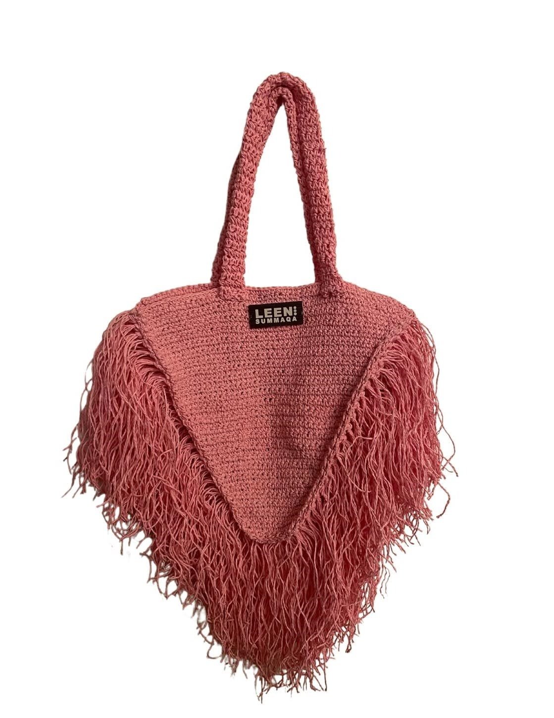 LYN BAGS Tri-raffia hot pink