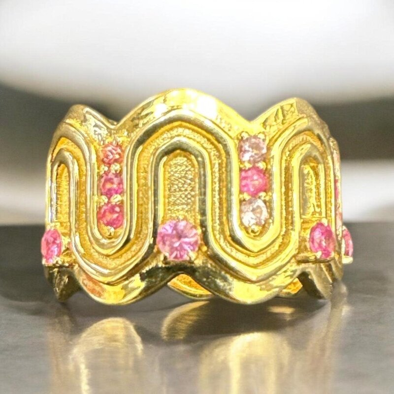 YOLA JAHSHAN Ruby , Sapphire Queen Ring