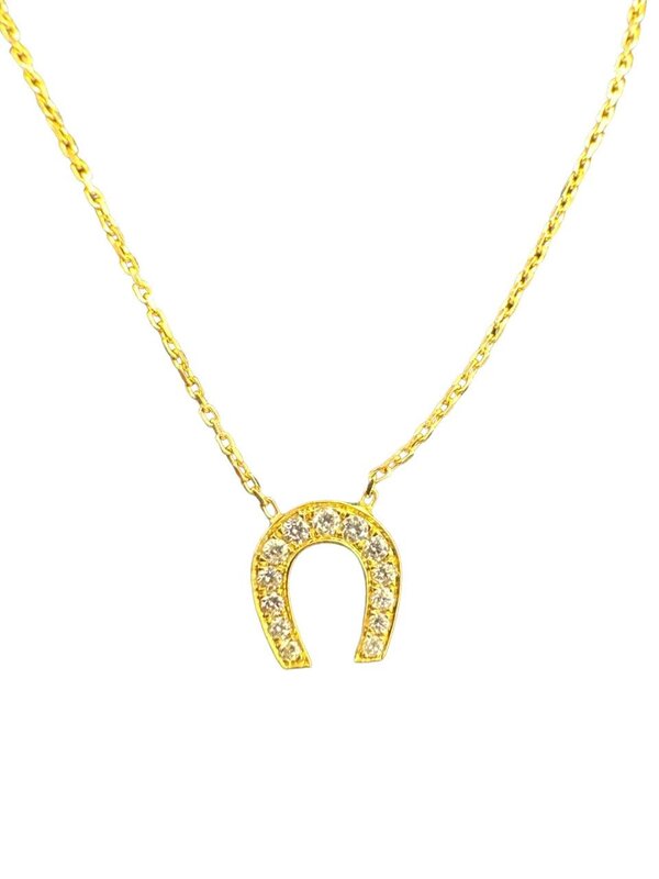 YOLA JAHSHAN 18K Gold , Diamond  Horseshoe  Necklace