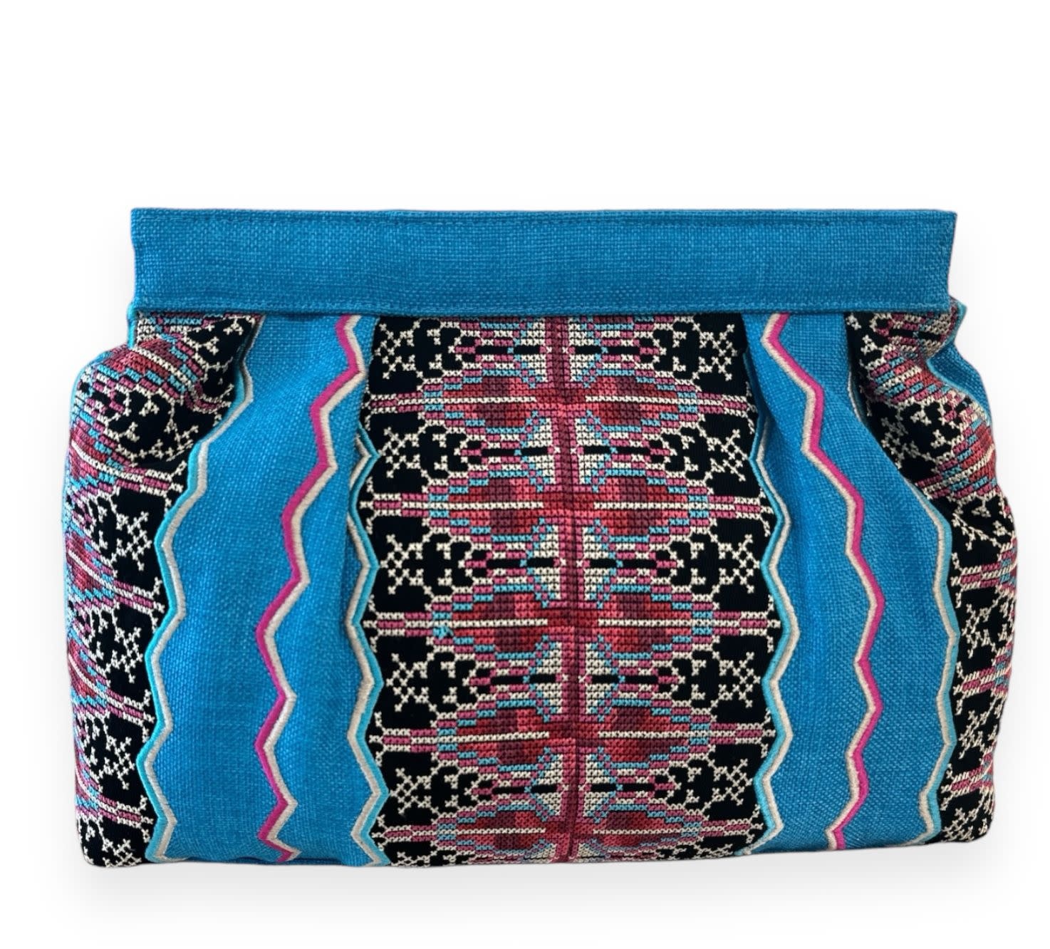 ZD SUZANI Blue Rim Tatreez Clutch