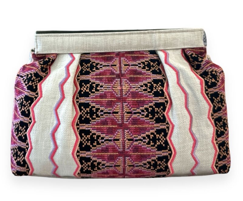 ZD SUZANI Beige Rim Tatreez Clutch